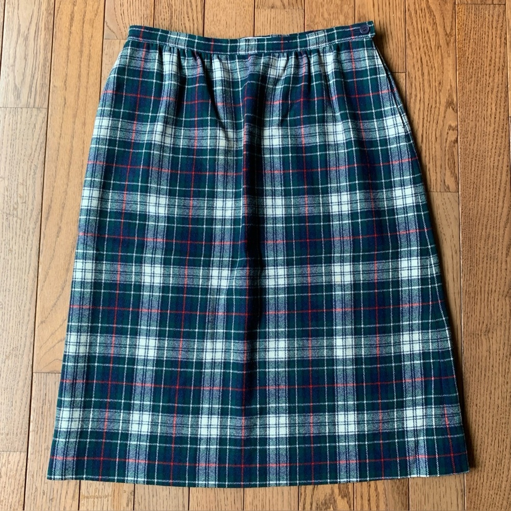 Pendelton Wool Skirt Authentic Mackenzie Dress Tartan Plaid 16 Lined USA VTG